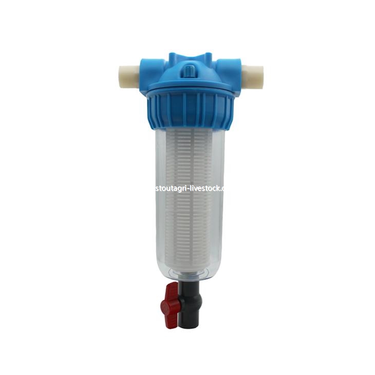 Plastic poultry water filter